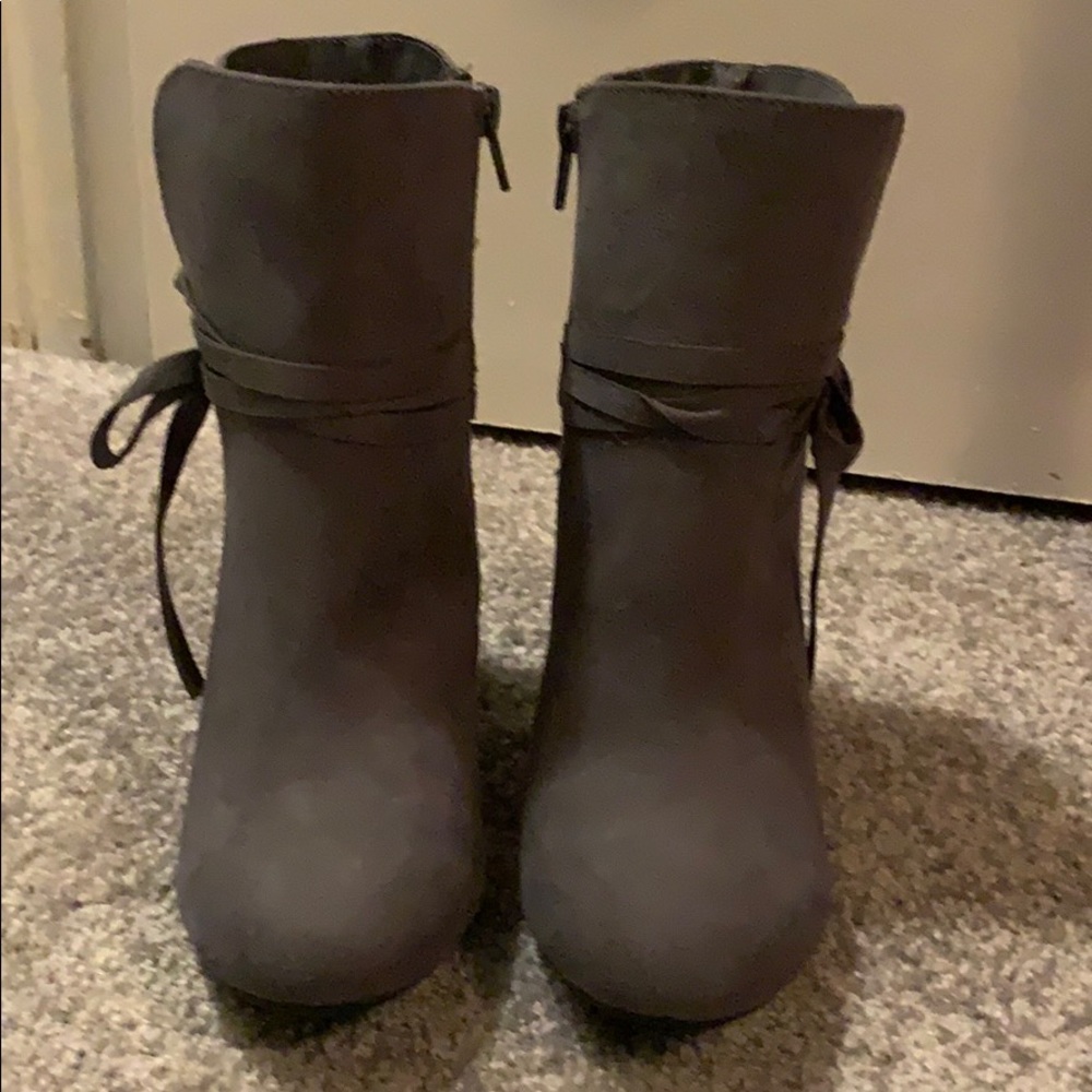 Gray booties